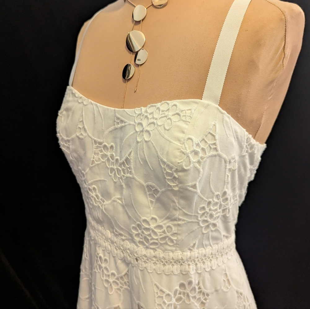Lilly Pulitzer White Eyelet Sundress Graduation, Party, Bust 37"-38" Size 10? - Picture 5 of 10